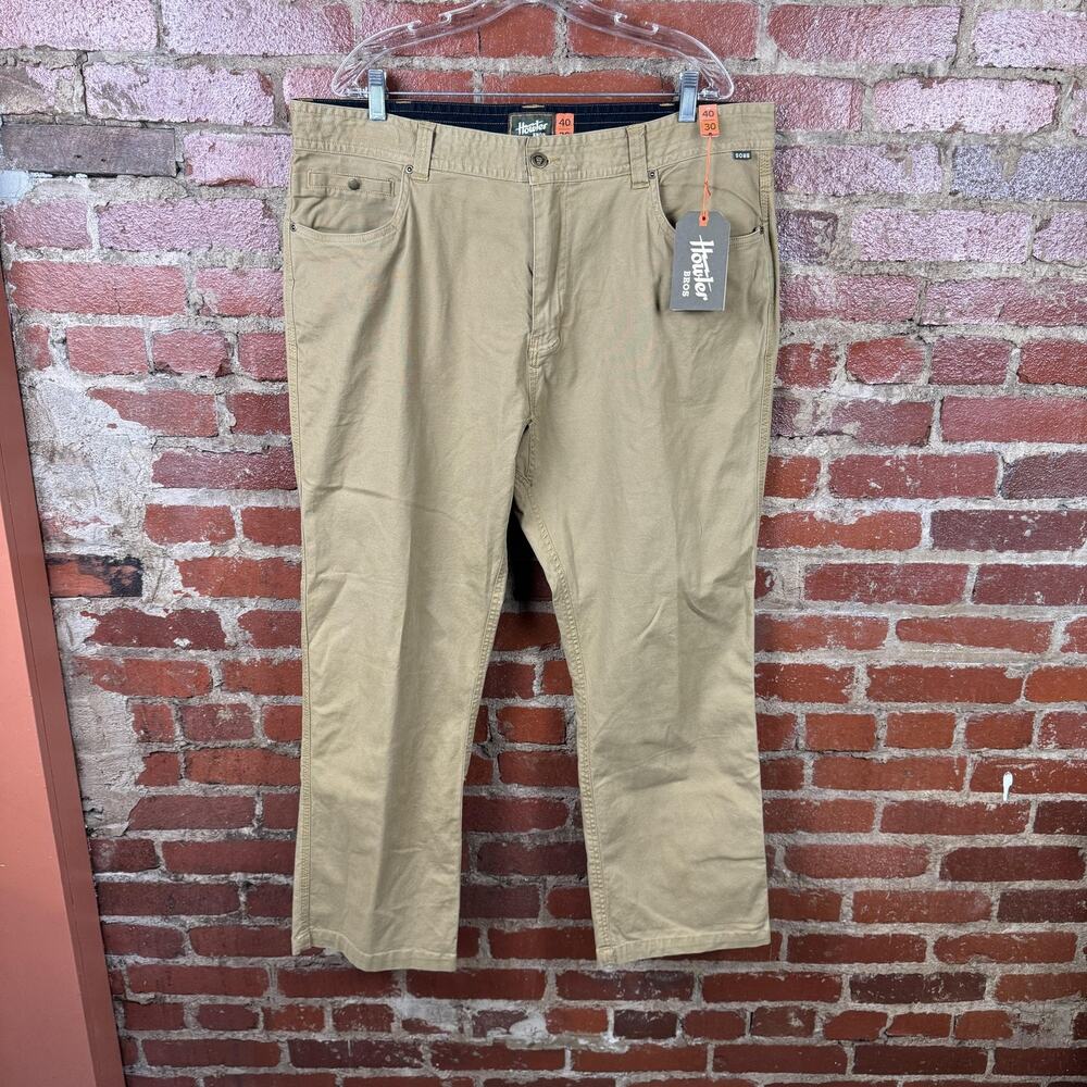 Howler Bros Pants Mens 40x30 Brown Frontside 5-Pocket Stretch Canvas Casual